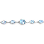 Blue Topaz Bracelet 20.6 Carats Sterling Silver