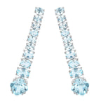 Blue Topaz Dangle Earrings 8.5 Carats 18K Gold Plated Silver