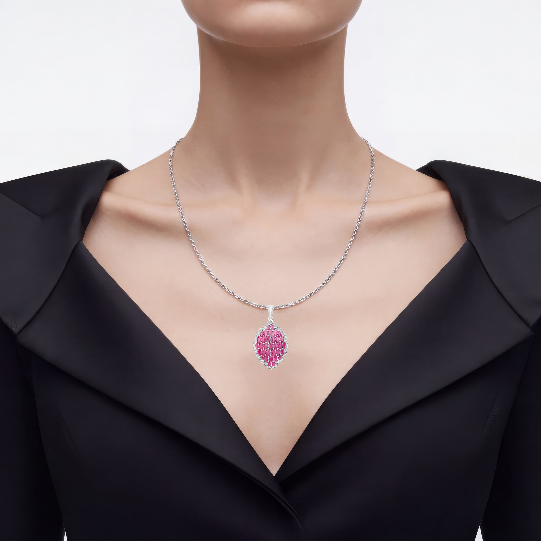 Ruby Pendant 4.42 Carats Sterling Silver