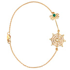 Emerald Spider Bracelet 0.08 Carats Gold Plated Silver