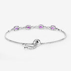 Amethyst Bracelet With White Topaz 3.24 Carats Gold Plated Sterling Silver