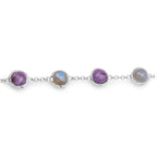 Charoite Bracelet With Labradorite 10.9 Carats Sterling Silver