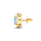 Aquamarine Earrings With Diamonds 1.92 Carats 14K Yellow Gold
