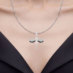 Ethiopian Opal Dragonfly Pendant With White Topaz 1.34 Carats Sterling Silver