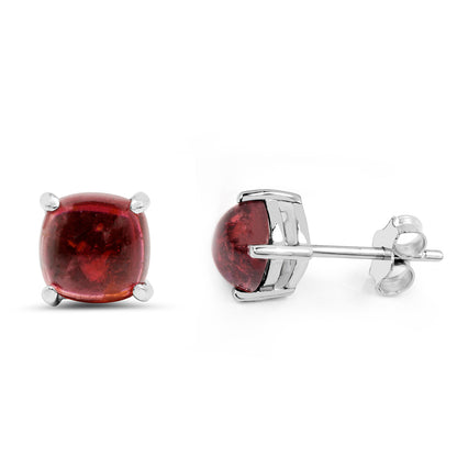 Pink Topaz Stud Earrings 2.58 Carats Sterling Silver