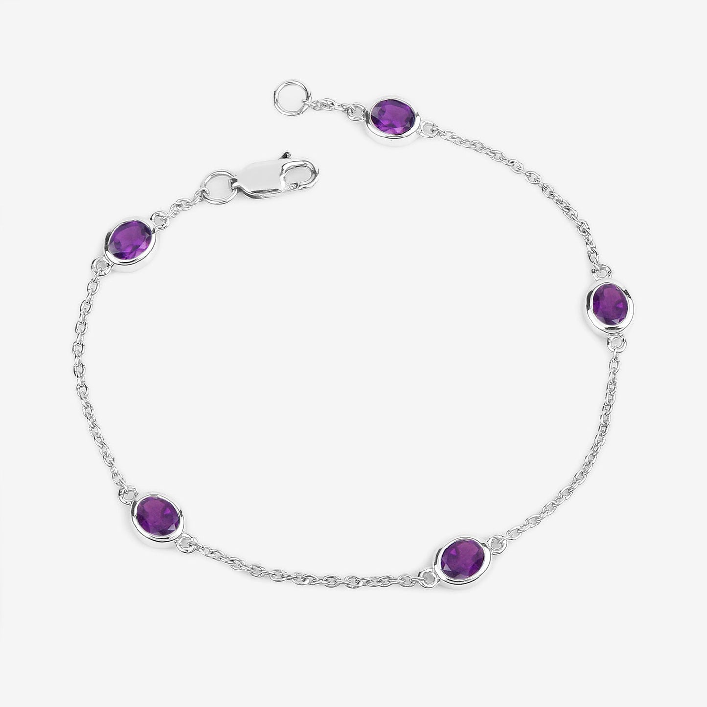Amethyst Bracelet 1.68 Carats Sterling Silver