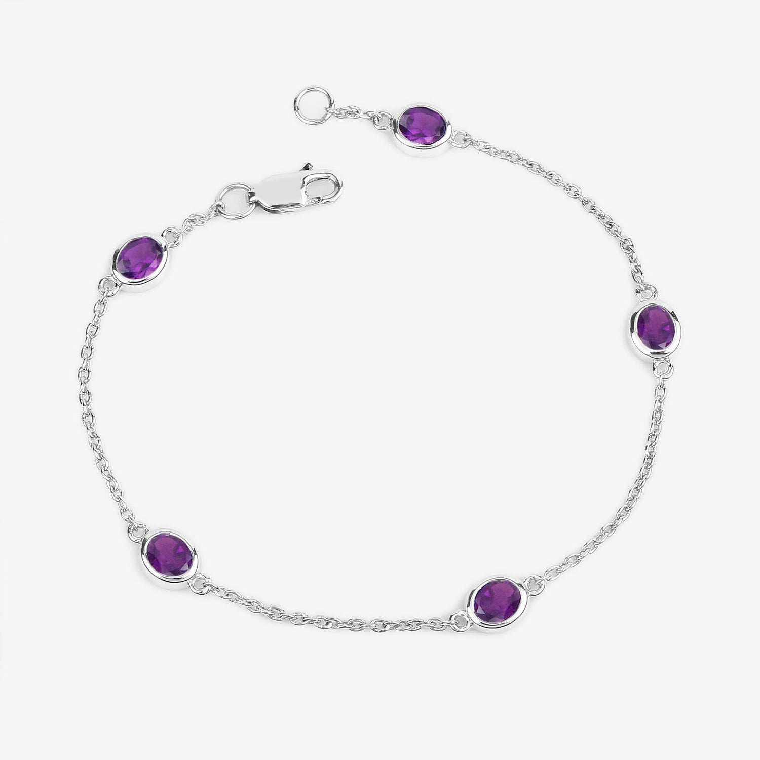 Amethyst Bracelet 1.68 Carats Sterling Silver