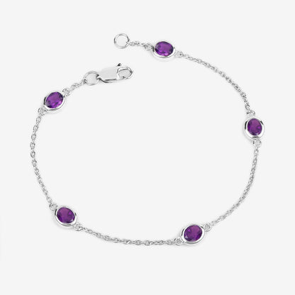 Amethyst Bracelet 1.68 Carats Sterling Silver