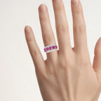Ruby Ring With Diamonds 1.7 Carats Gold Plated Silver