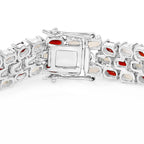 Garnet Tennis Bracelet With Opal 24 Carats Sterling Silver