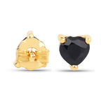 Black Sapphire Stud Earrings 0.68 Carats 14K Yellow Gold