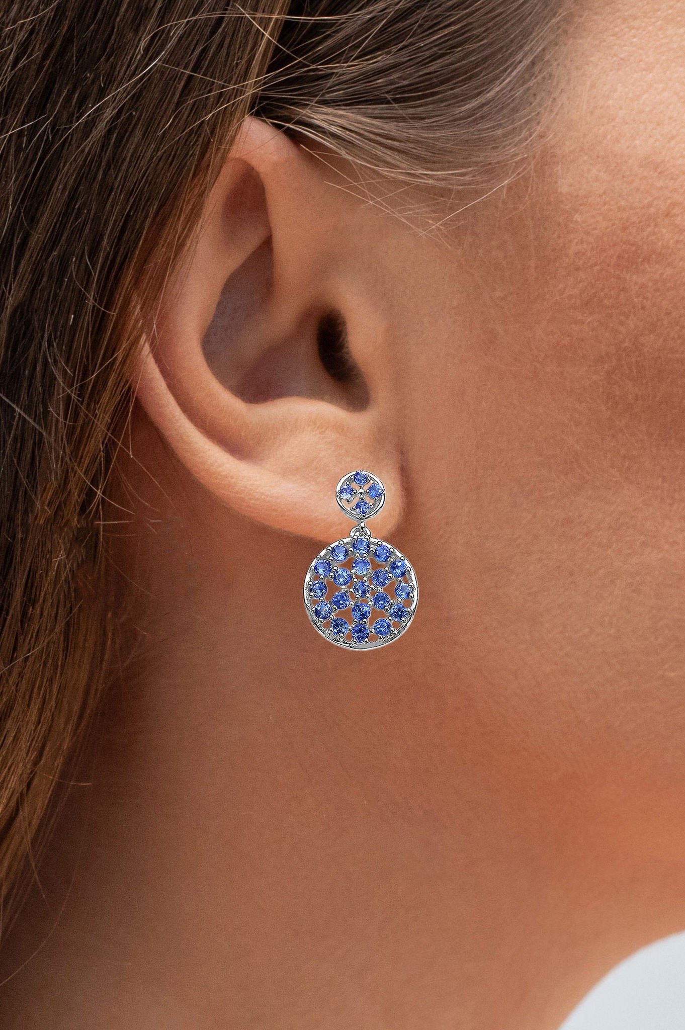 Natural Tanzanite Earrings 2.9 Carats Sterling Silver