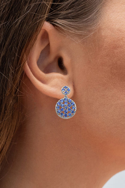 Natural Tanzanite Earrings 2.9 Carats Sterling Silver