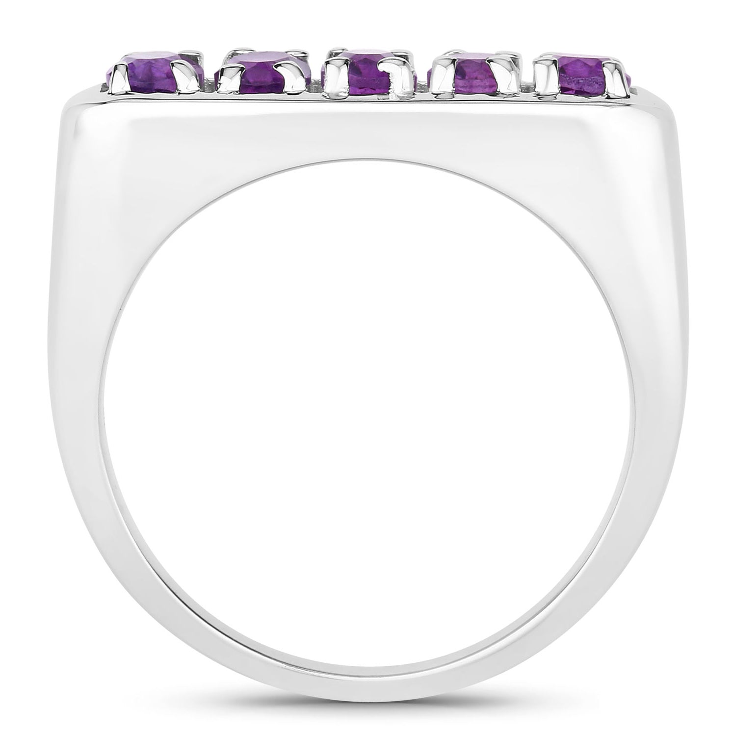 Amethyst Ring 0.78 Carats Sterling Silver