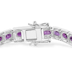 Amethyst Tennis Bracelet 12.1 Carats Sterling Silver