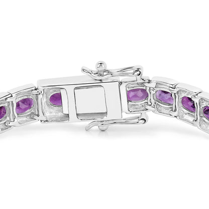 Amethyst Tennis Bracelet 12.1 Carats Sterling Silver