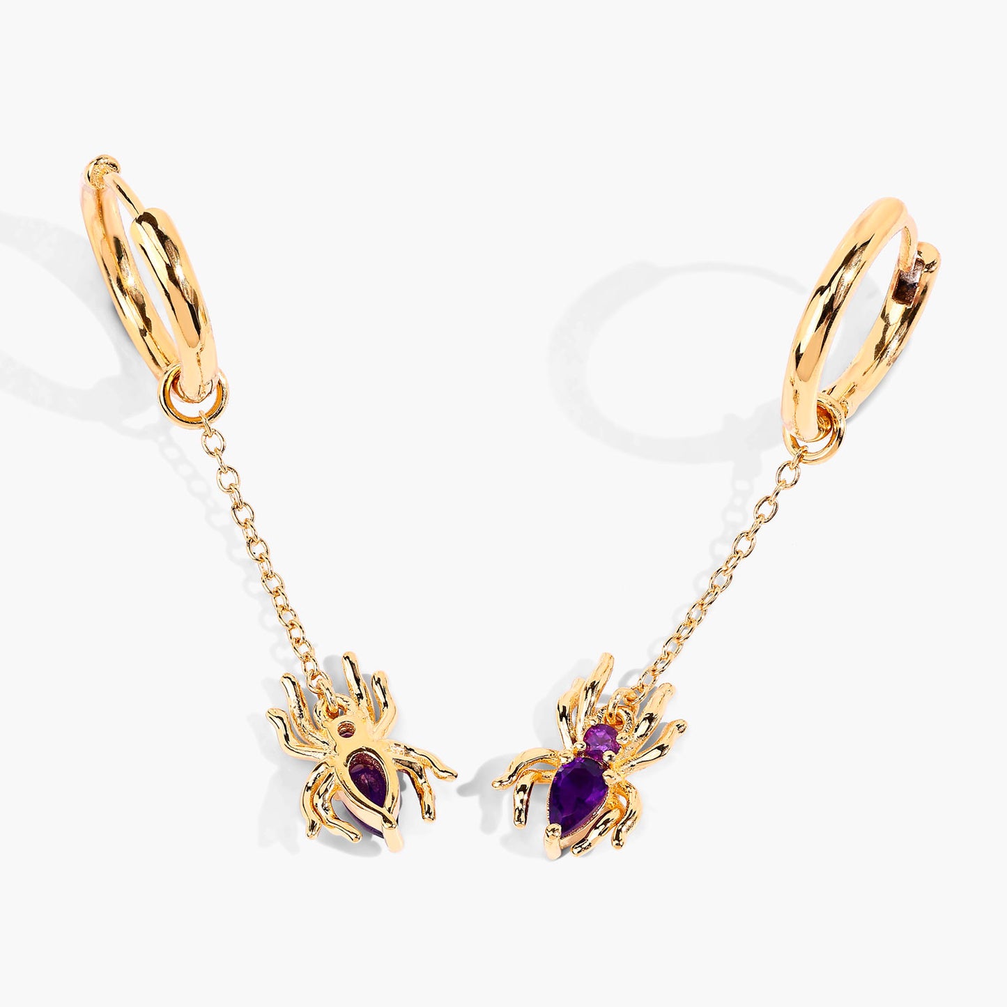 Amethyst Spider Earrings 0.4 Carats Gold Plated Silver
