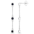 Blue Sapphire Earrings 0.64 Carats Sterling Silver