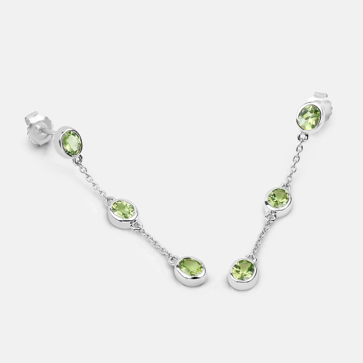 Peridot Earrings 2.08 Carats Sterling Silver