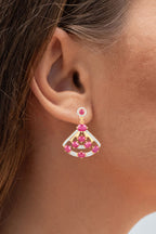 Natural Ruby Earrings With Diamonds 3.76 Carats 14K Yellow Gold