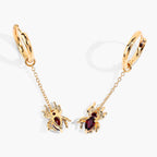 Garnet Spider Earrings 0.56 Carats Gold Plated Silver
