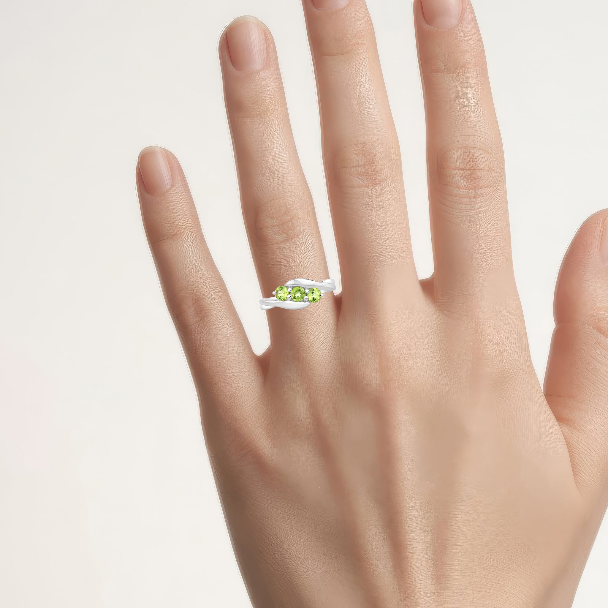 Peridot Ring 0.7 Carats Sterling Silver