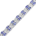 Tanzanite Bracelet White Topaz 12.2 Carats Silver