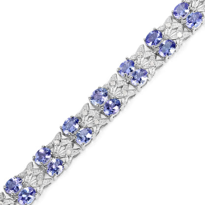 Tanzanite Bracelet White Topaz 12.2 Carats Silver