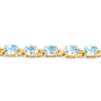 Blue Topaz Tennis Bracelet 11.2 Carats Gold Plated Silver