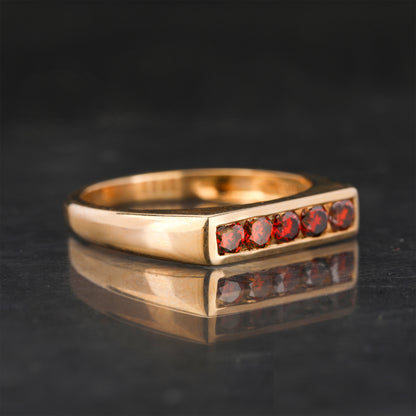 Red Diamond Ring 0.35 Carats 9K Yellow Gold