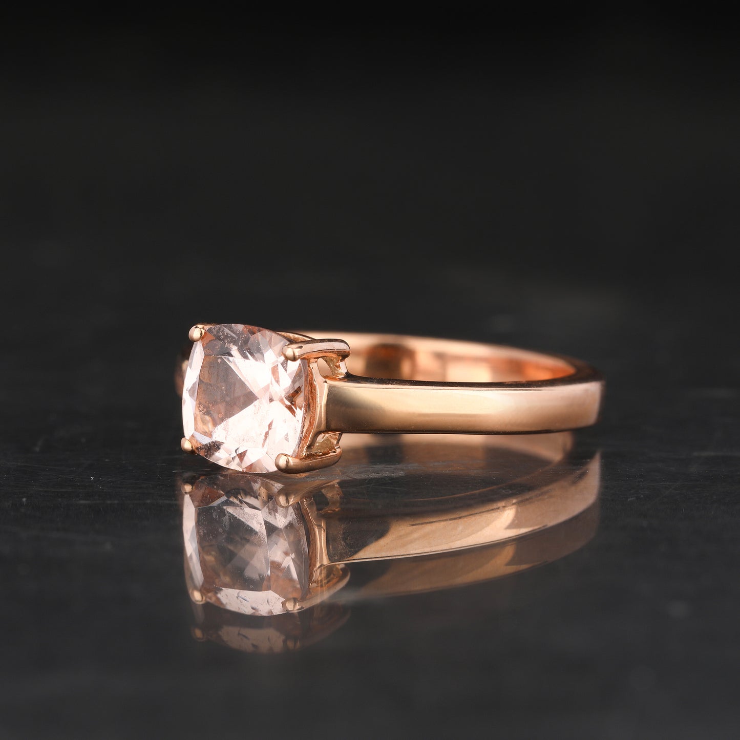 Morganite Ring 1.2 Carats 9K Rose Gold