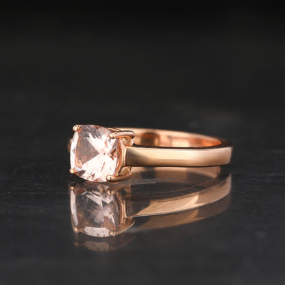Morganite Ring 1.2 Carats 9K Rose Gold