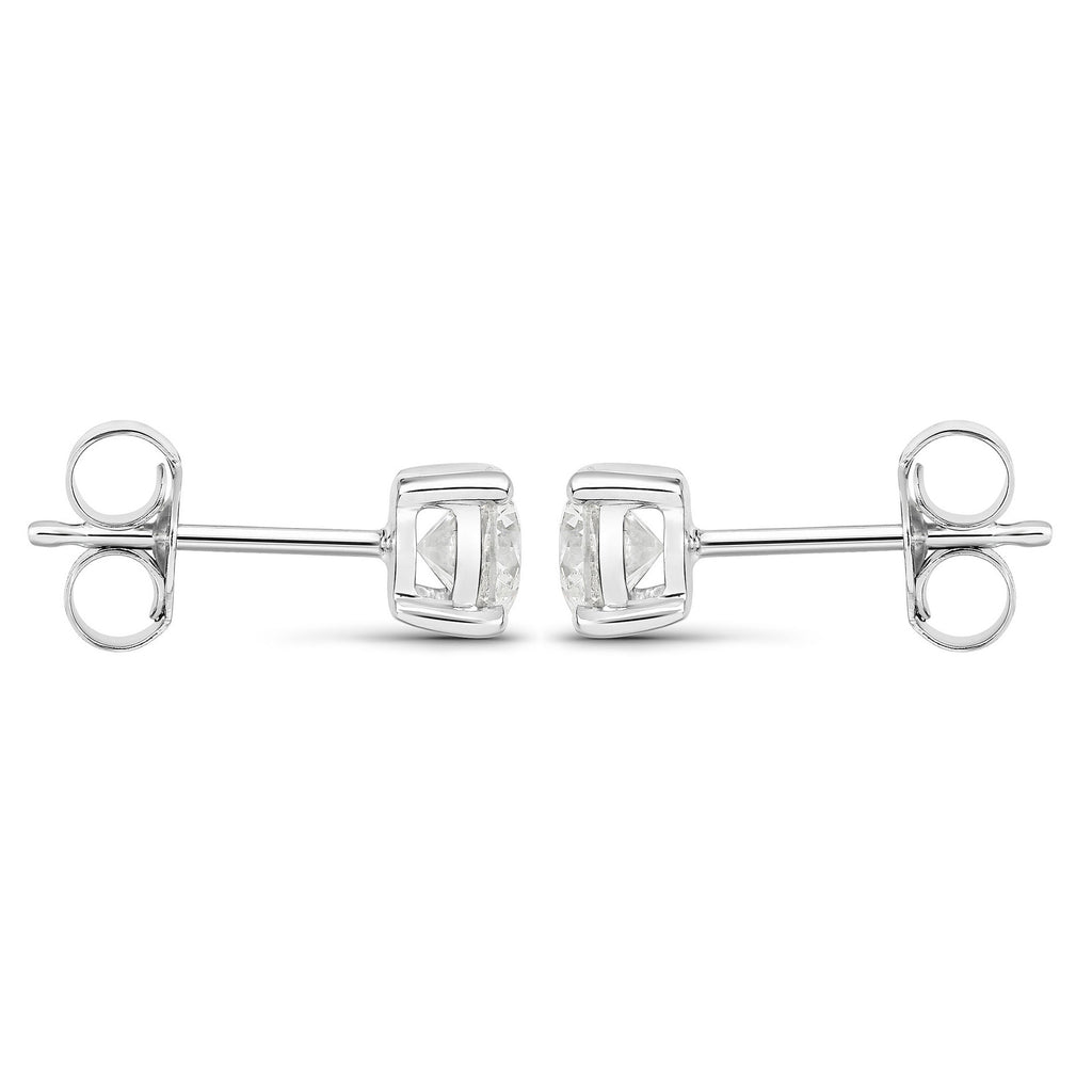 Diamond Stud Earrings 0.78 Carats 14K White Gold