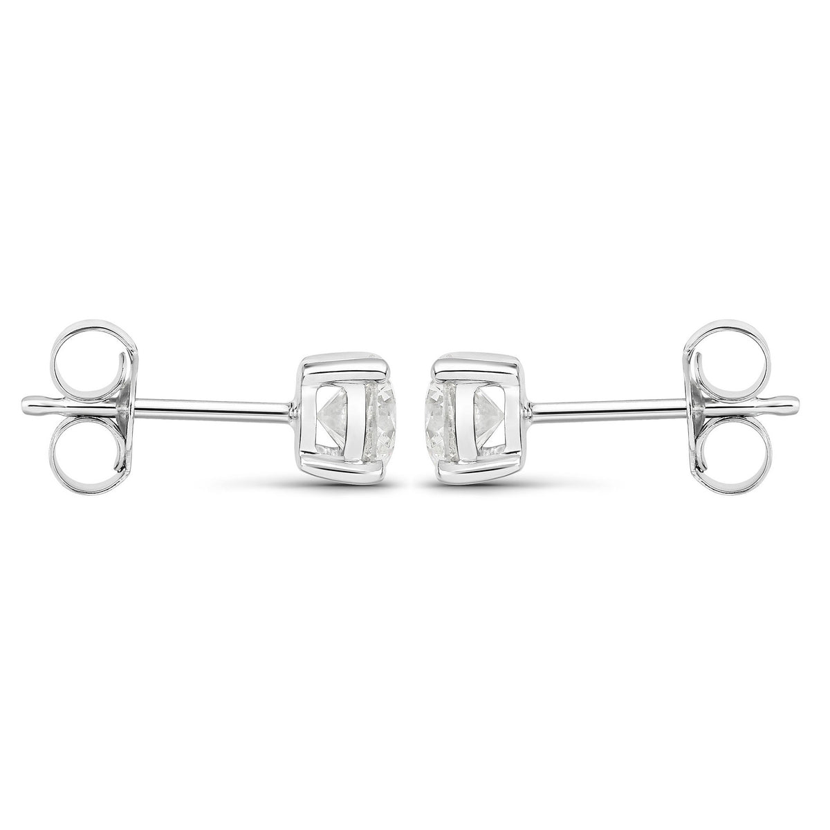 Diamond Stud Earrings 0.78 Carats 14K White Gold
