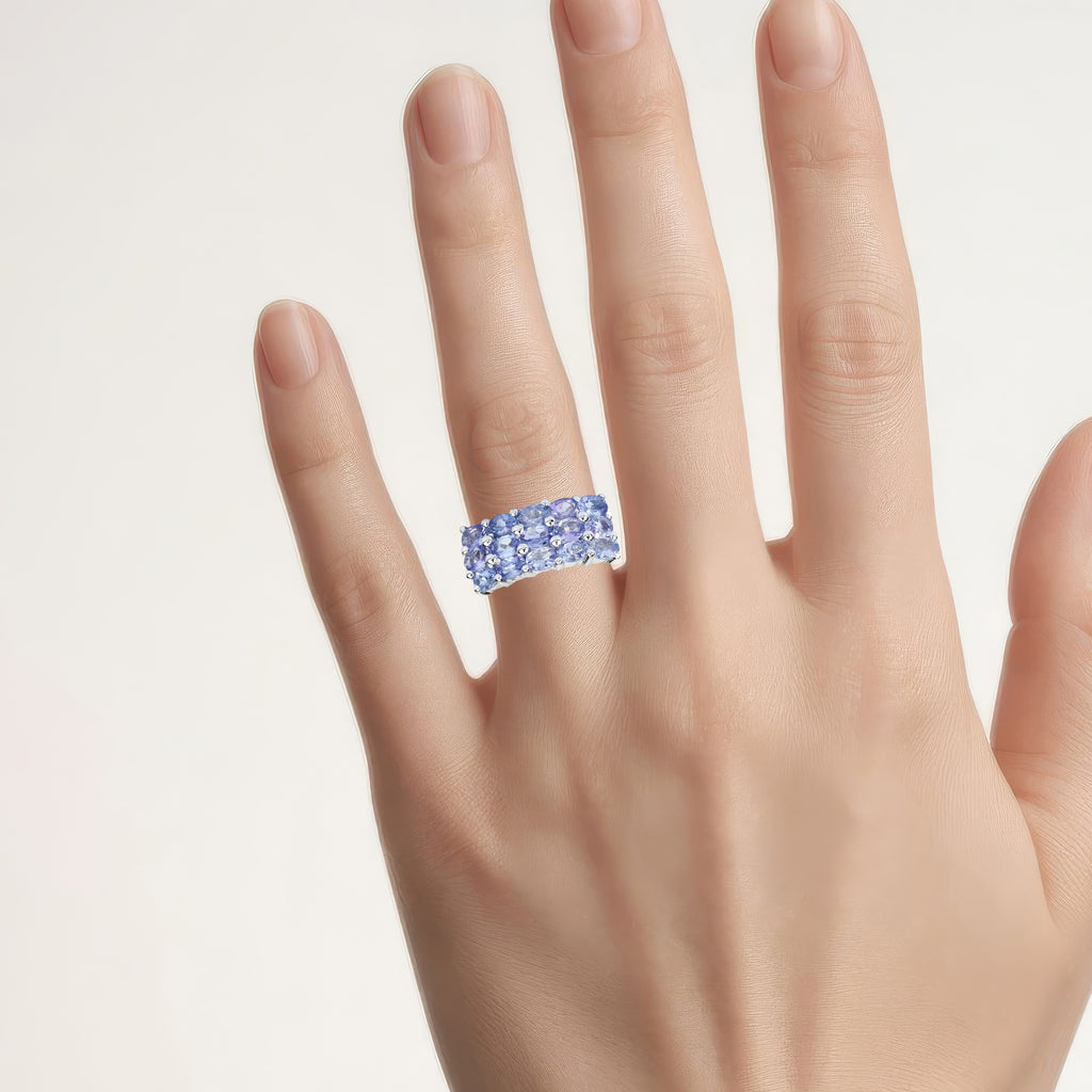 Tanzanite Ring 2.54 Carats Sterling Silver