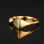 Sky Blue Topaz Ring With White Zircon 0.75 Carats Gold Plated Silver