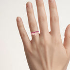Ruby Spider Web Ring 0.28 Carats Gold Plated Silver