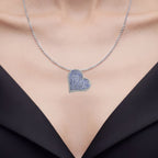 Tanzanite Heart Pendant 2.96 Carats Sterling Silver