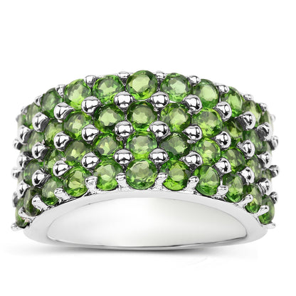 Chrome Diopside Ring 3.06 Carats Sterling Silver