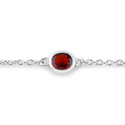 Garnet Bracelet 2.24 Carats Sterling Silver