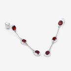 Garnet Earrings 2.68 Carats Sterling Silver