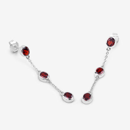 Garnet Earrings 2.68 Carats Sterling Silver