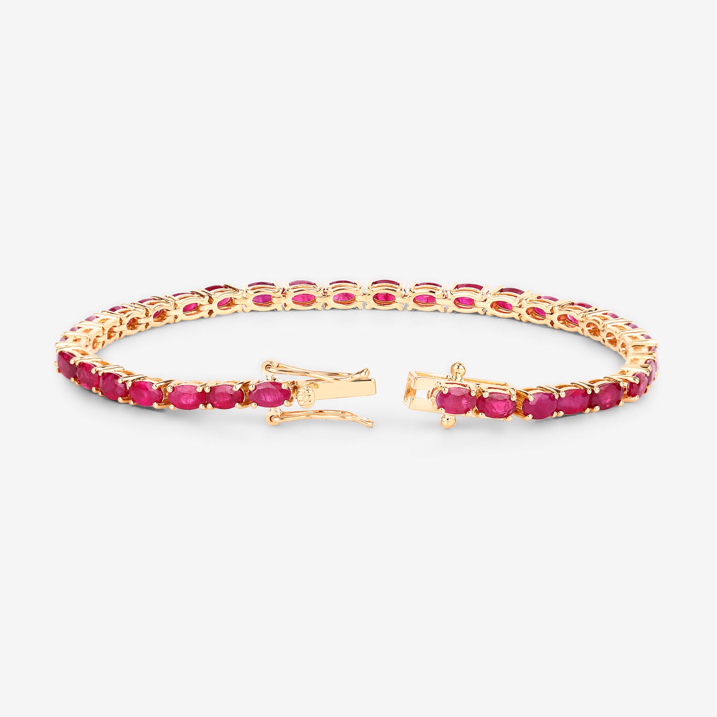 Ruby Bracelet 9.16 Carats 10K Yellow Gold