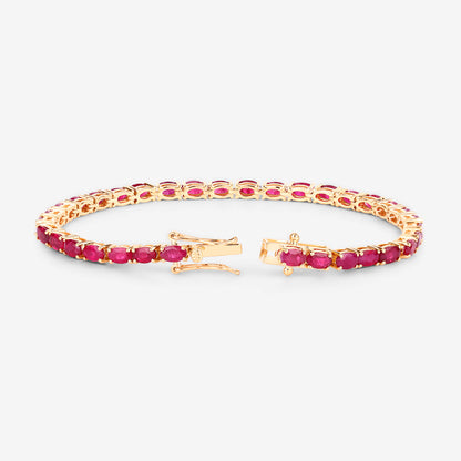 Ruby Bracelet 9.16 Carats 10K Yellow Gold