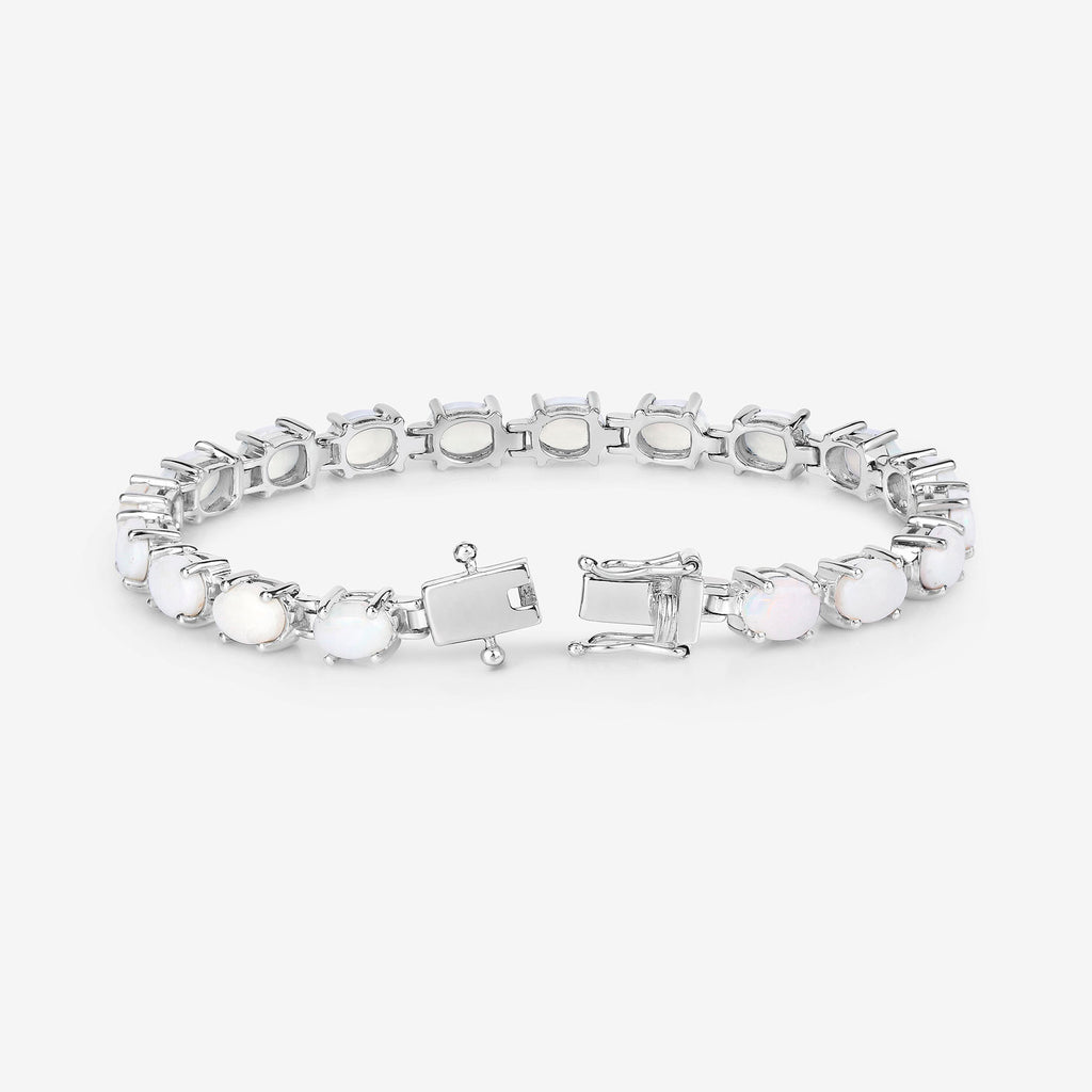 Opal Tennis Bracelet 10.2 Carats Sterling Silver