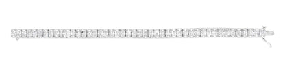 Illusion Set Diamond Tennis Bracelet Princess Cut 5 Carats 14K White Gold