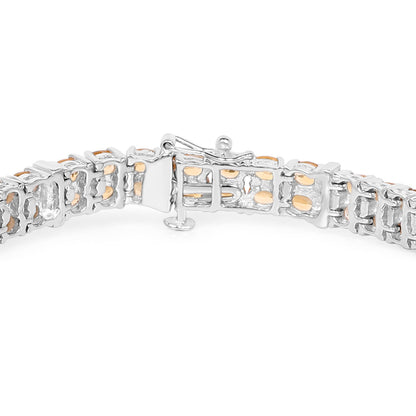 Citrine Tennis Bracelet White Topaz 12.2 Carats Sterling Silver