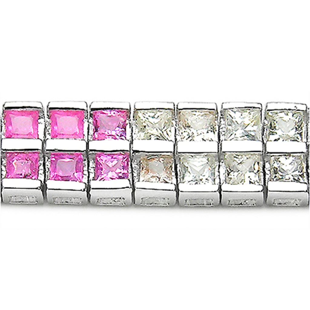 Multicolor Sapphire Tennis Bracelet 9.46 Carats Sterling Silver