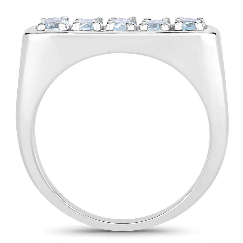 Blue Topaz Ring 0.94 Carats Sterling Silver