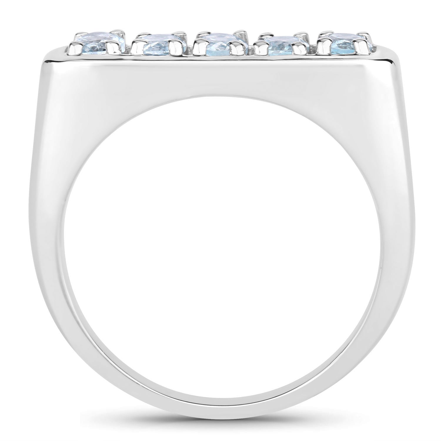 Blue Topaz Ring 0.94 Carats Sterling Silver